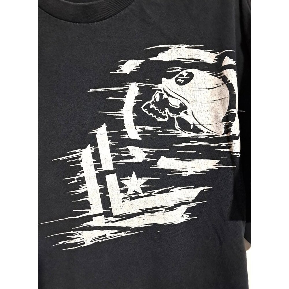 Vintage Y2K‎ Metal Mulisha Faded Black Tee Skull Helmet Distressed Sz XL READ!!